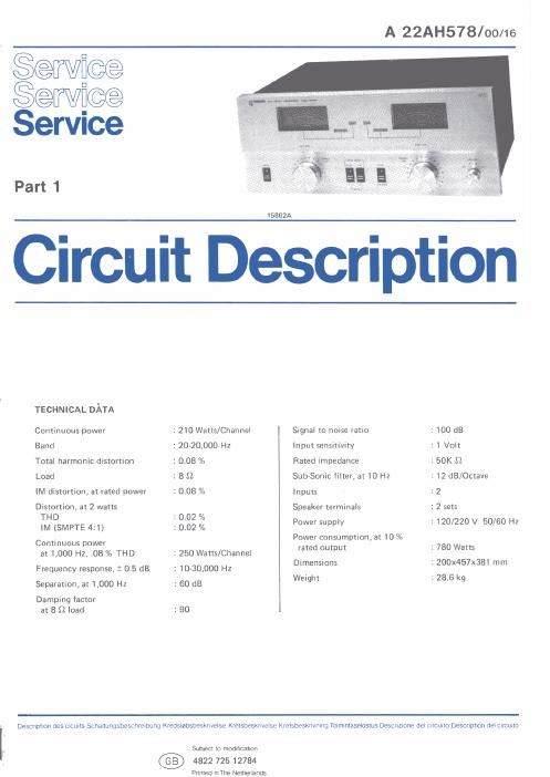 philips 22 ah 578 service manual