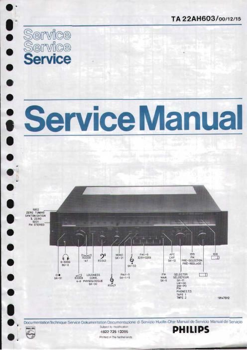 philips 22 ah 603 service manual