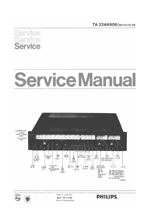 philips 22 ah 606 service manual
