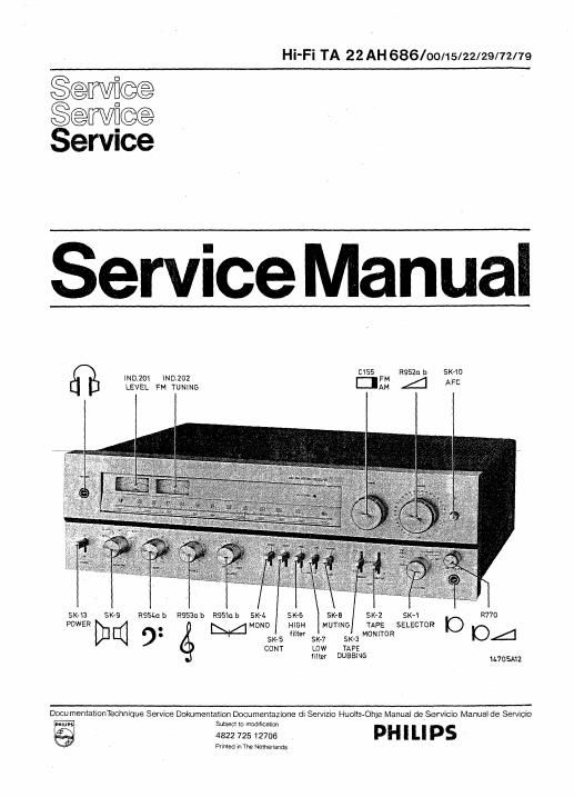 philips 22 ah 686 service manual