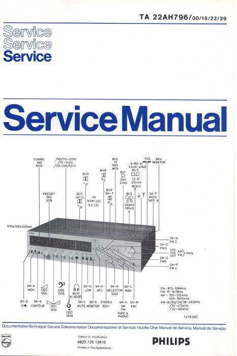 philips 22 ah 796 service manual