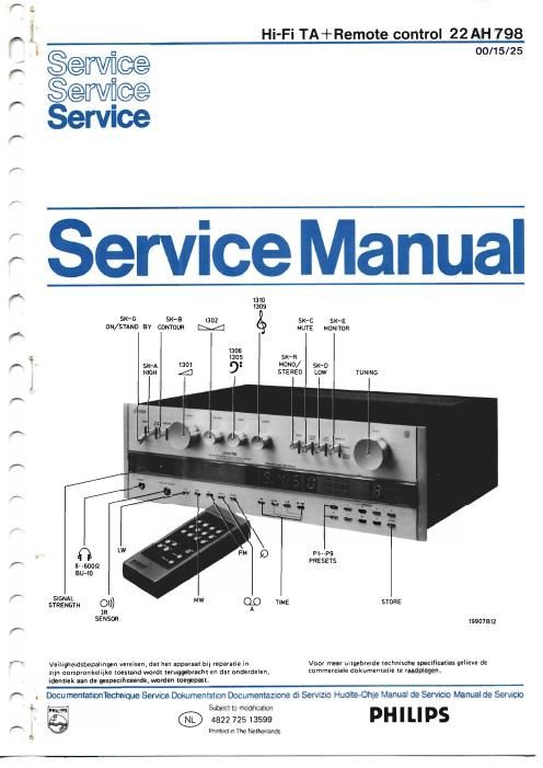 philips 22 ah 798 service manual