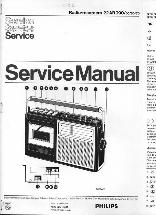 philips 22 ar 090 service manual