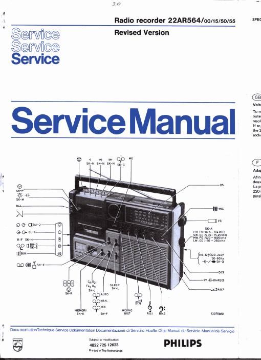 philips 22 ar 564 service manual