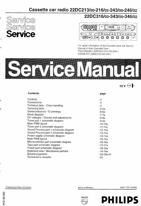 philips 22 dc 213 216 243 246 316 343 346 service manual