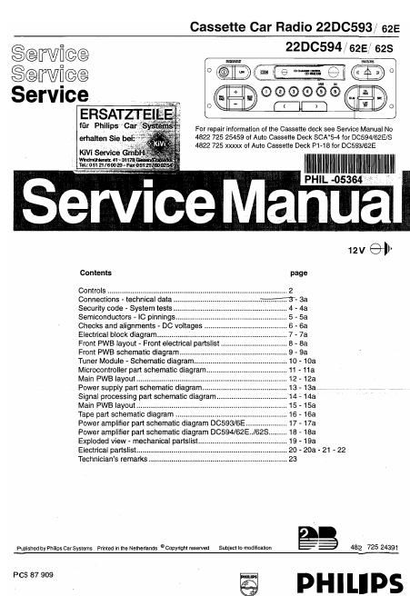 philips 22 dc 593 22 dc 594 service manual