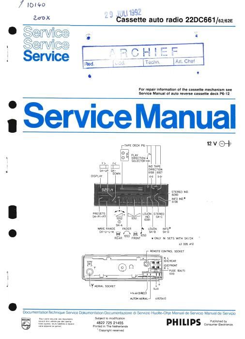 philips 22 dc 661 service manual