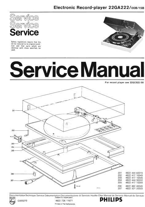 philips 22 ga 222 service manual