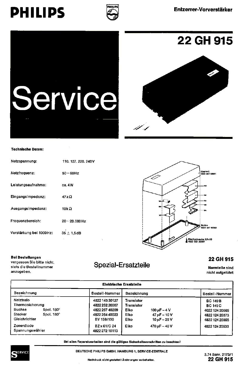 philips 22 gh 915 service manual