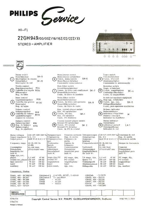 philips 22 gh 949 service manual