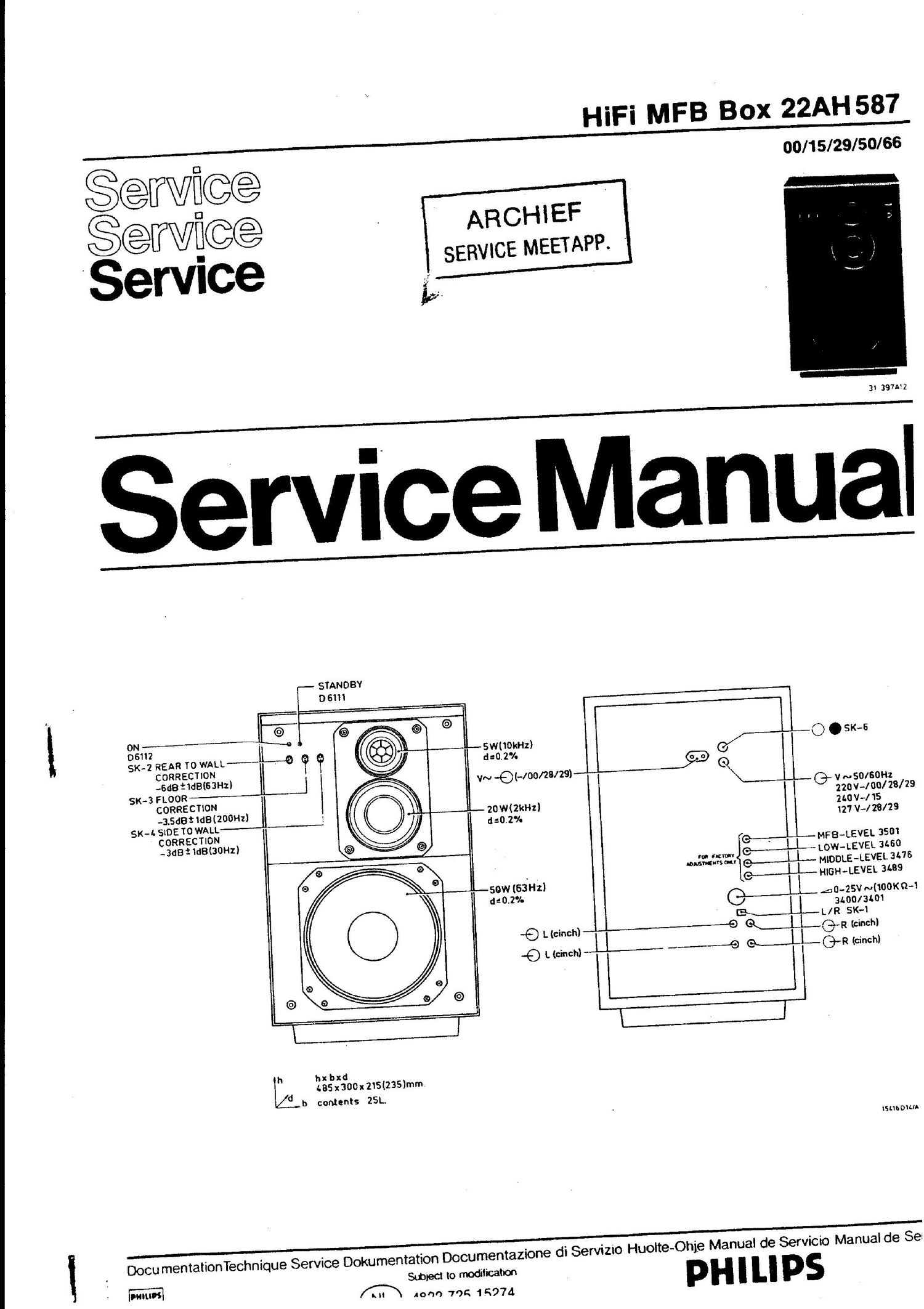 philips 22 ha 587 service manual