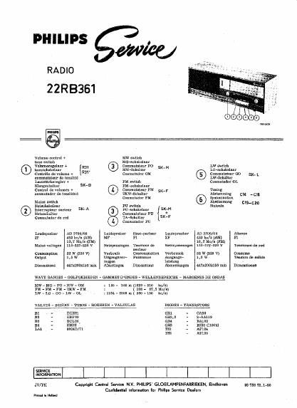 philips 22 rb 361 service manual