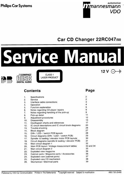 philips 22 rc 047 service manual