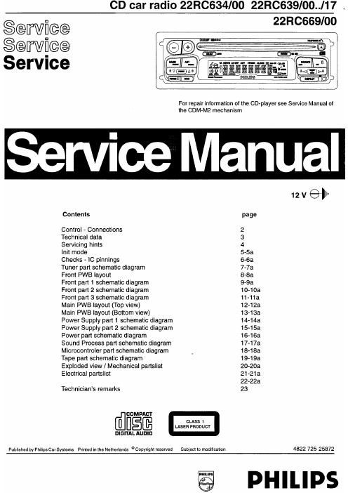 philips 22 rc 634 639 669 service manual