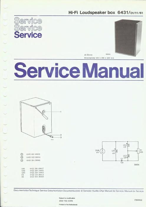philips 22 rh 431 service manual