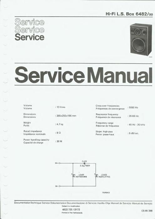 philips 22 rh 482 service manual