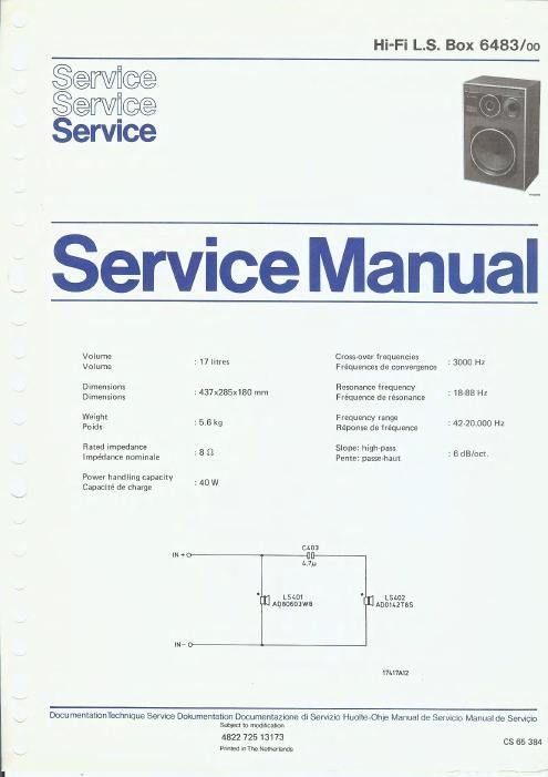 philips 22 rh 483 service manual