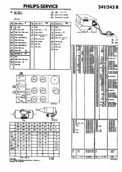 philips 241 b 243 b schematic