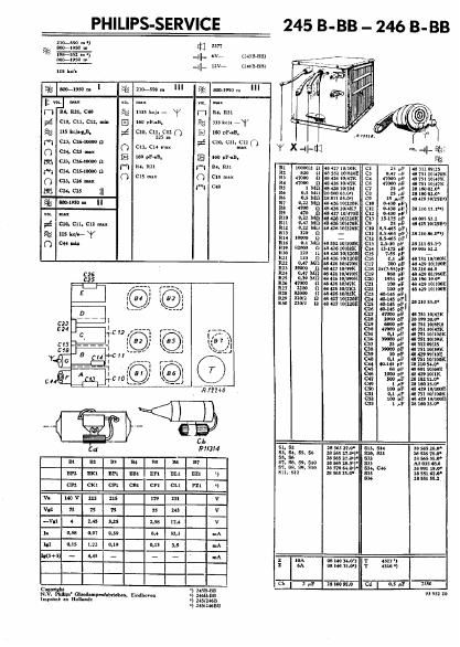 philips 245 b 246 b schematic