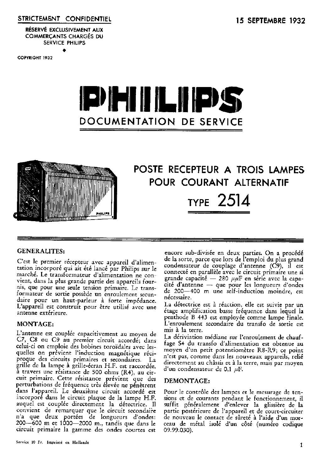 philips 2514 service manual