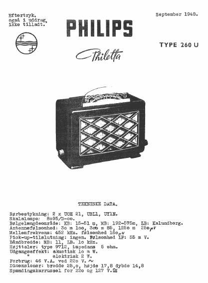 philips 260 u service manual