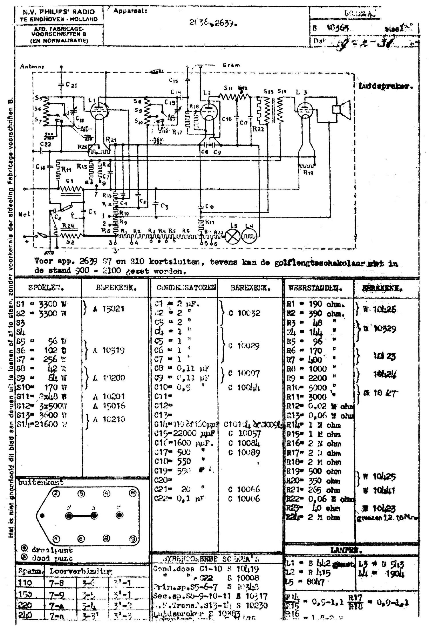 philips 2636 schematic