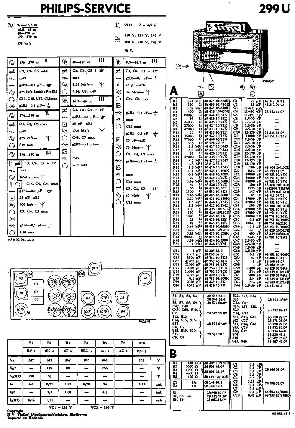 philips 299 u schematic