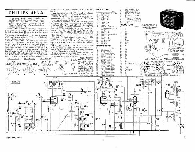 philips 462 a schematic