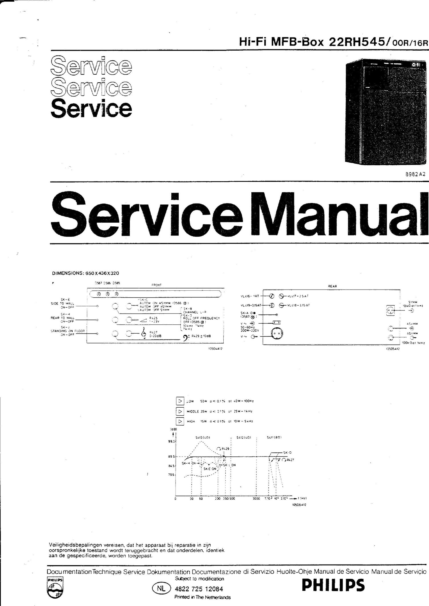 philips 545 mfb act service manual