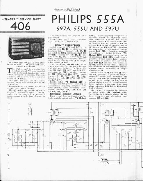 philips 555 597 a u service manual