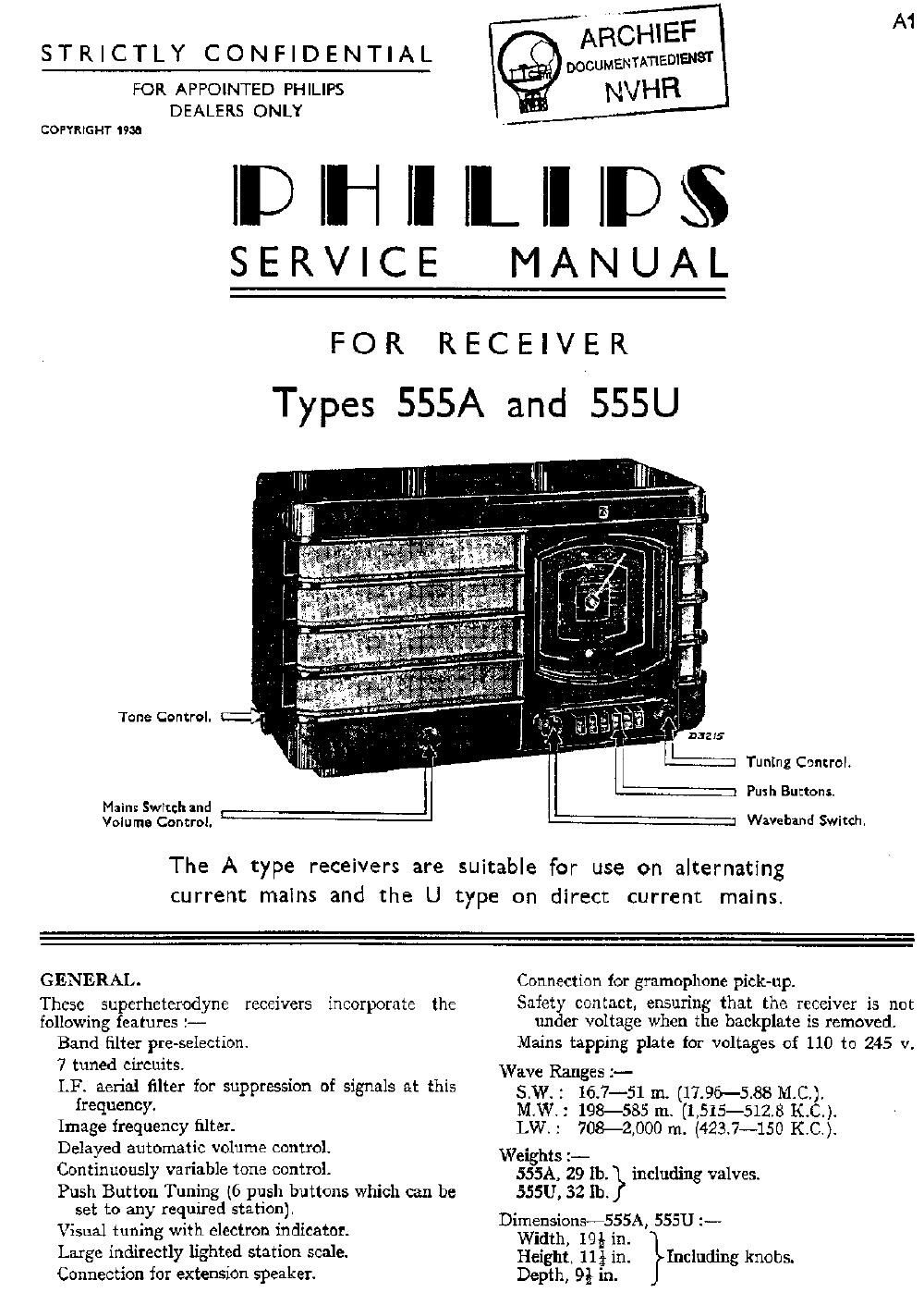 philips 555 a 2 service manual