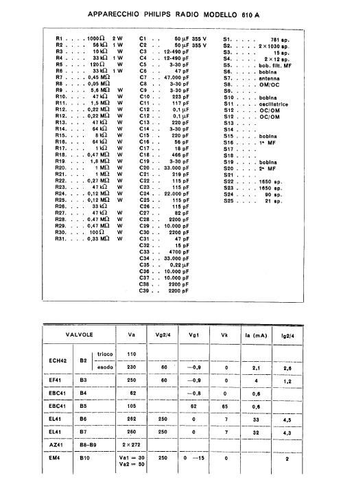 philips 610 a components