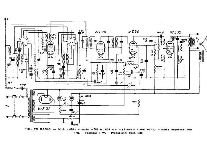 philips 651 m 653 m 428 schematic