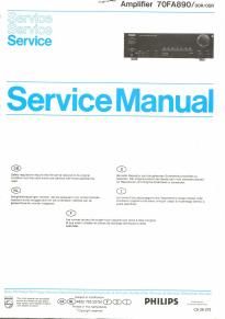 philips 70 fa 890 service manual