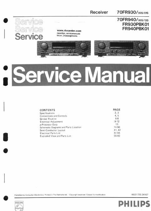 philips 70 fr 930 70 fr 940 service manual