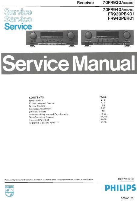 philips 70 fr 930 940 service manual
