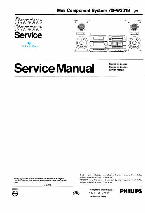 philips 70 fw 2019 21 service manual