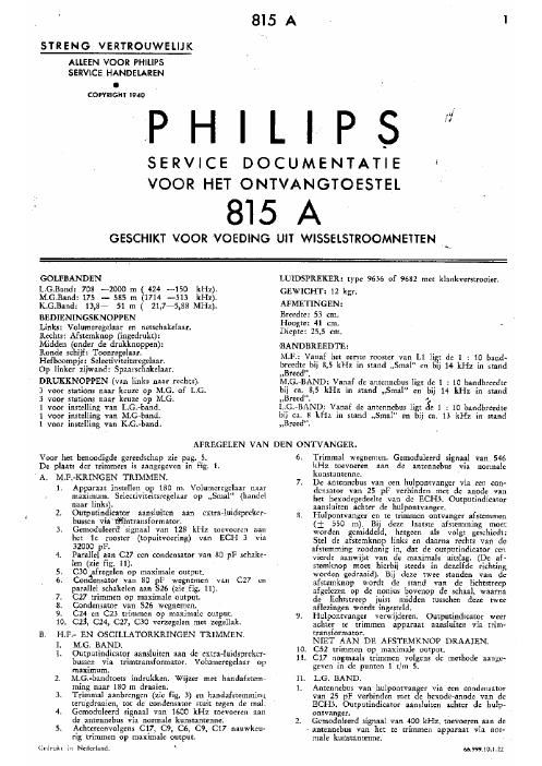philips 815 a service manual