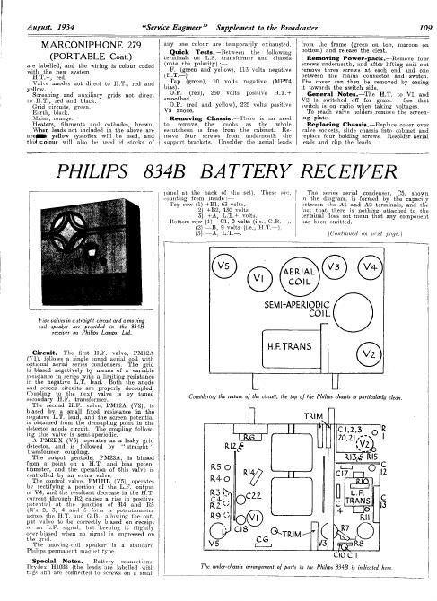 philips 834 b service manual
