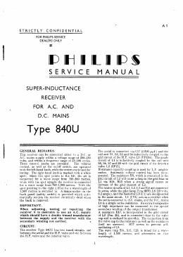 philips 840 u service manual