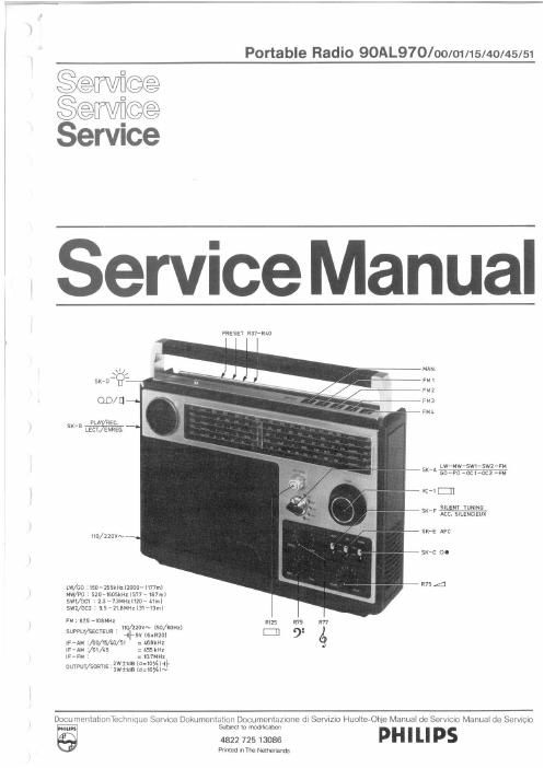 philips 90 al 970 service manual