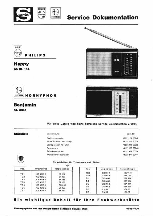 philips 90 rl 184 service manual