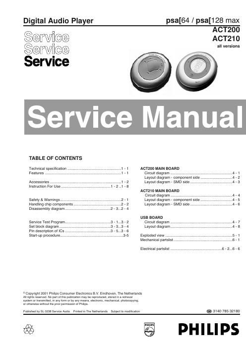 philips act 200 210 service manual