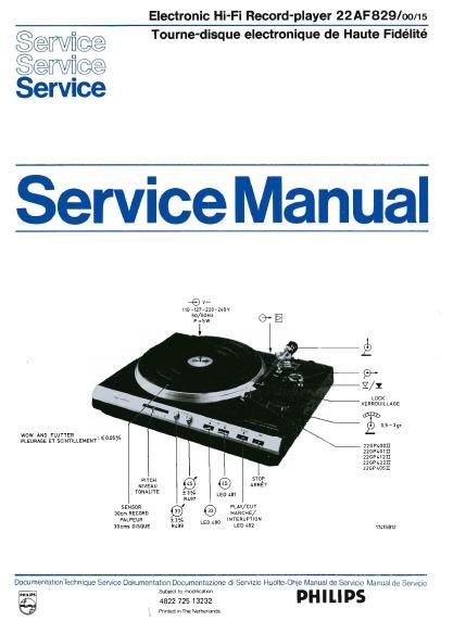 philips af 829 service manual