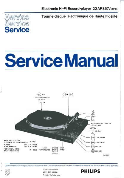 philips af 867 service manual