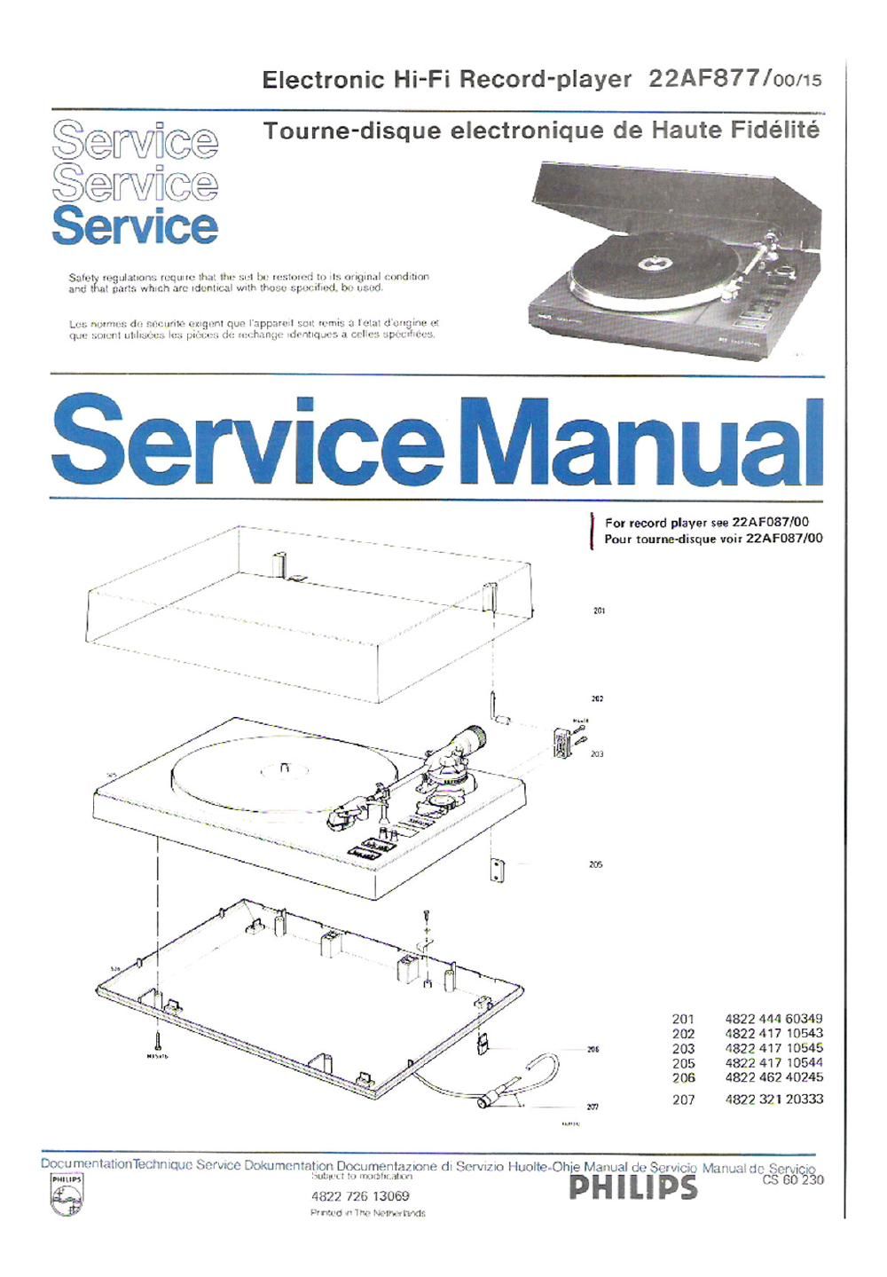 philips af 877 service manual