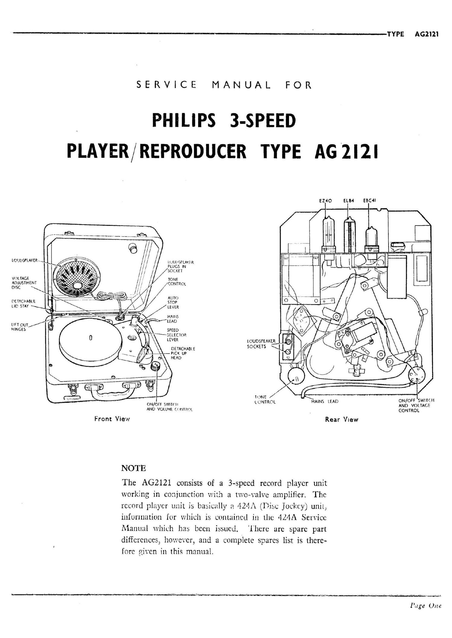philips ag 2121 service manual