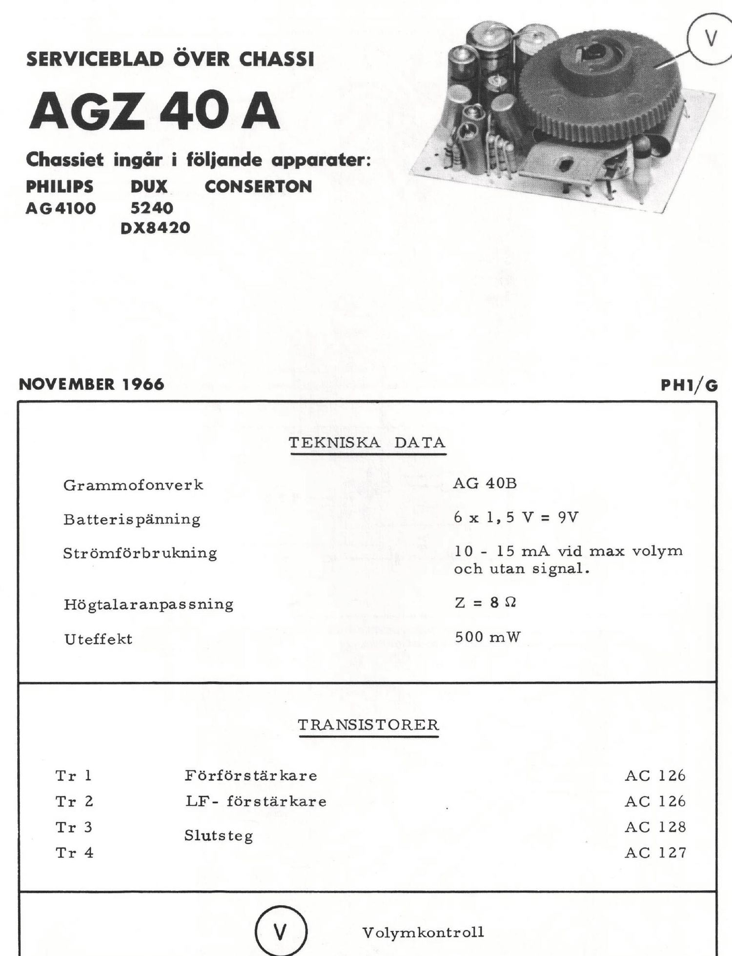 philips agz 40 a service manual