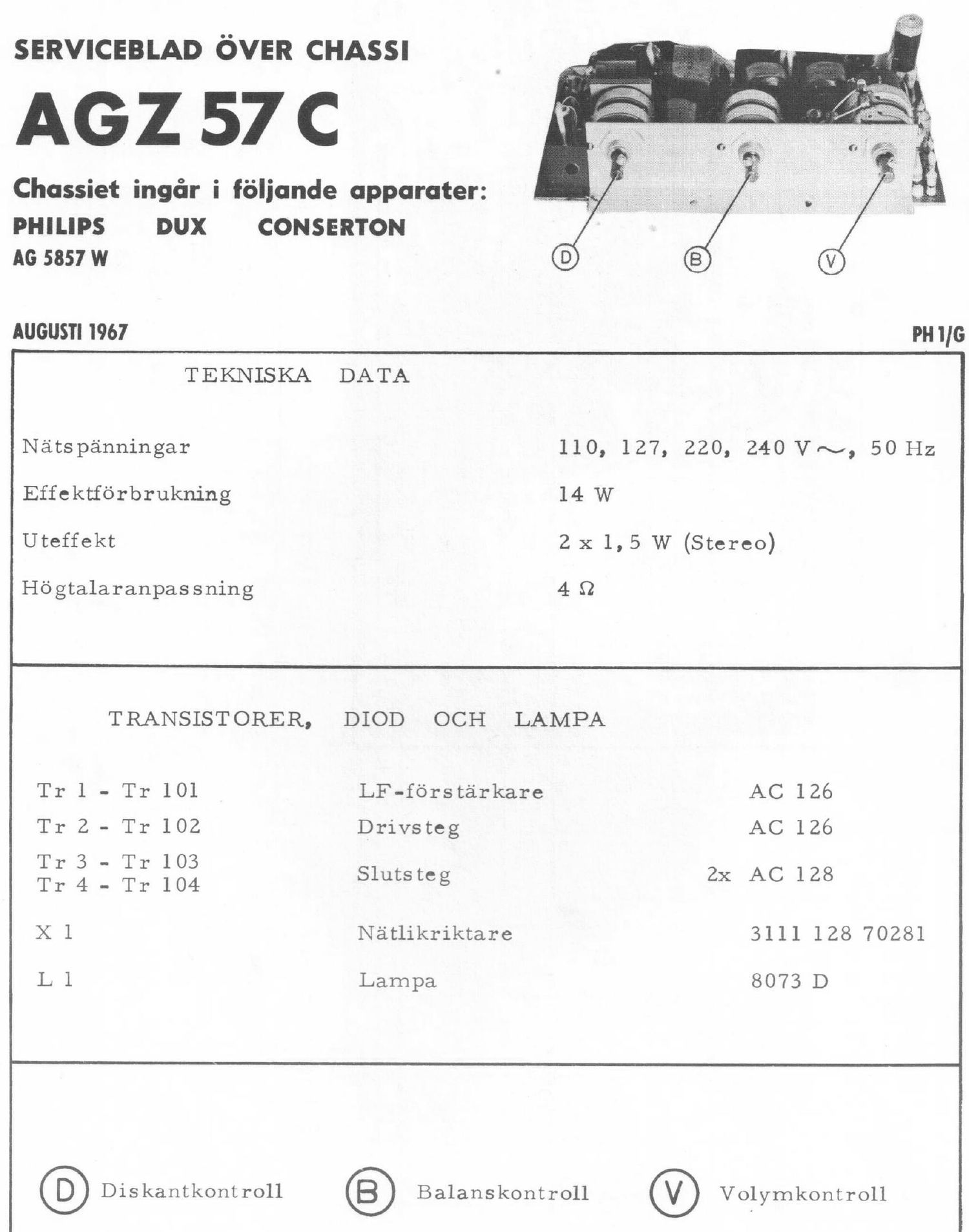 philips agz 57 c service manual