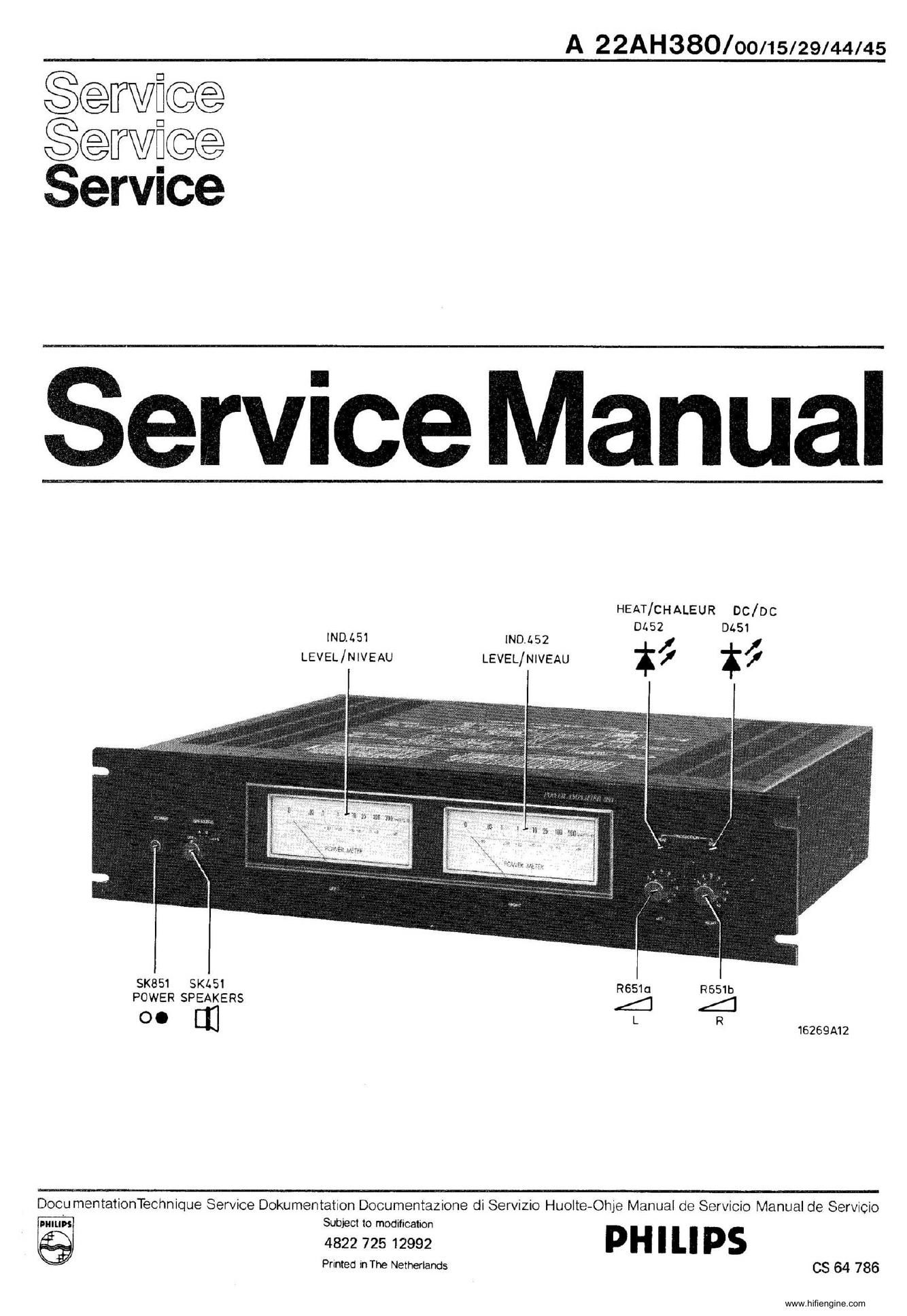 philips ah 380 service manual